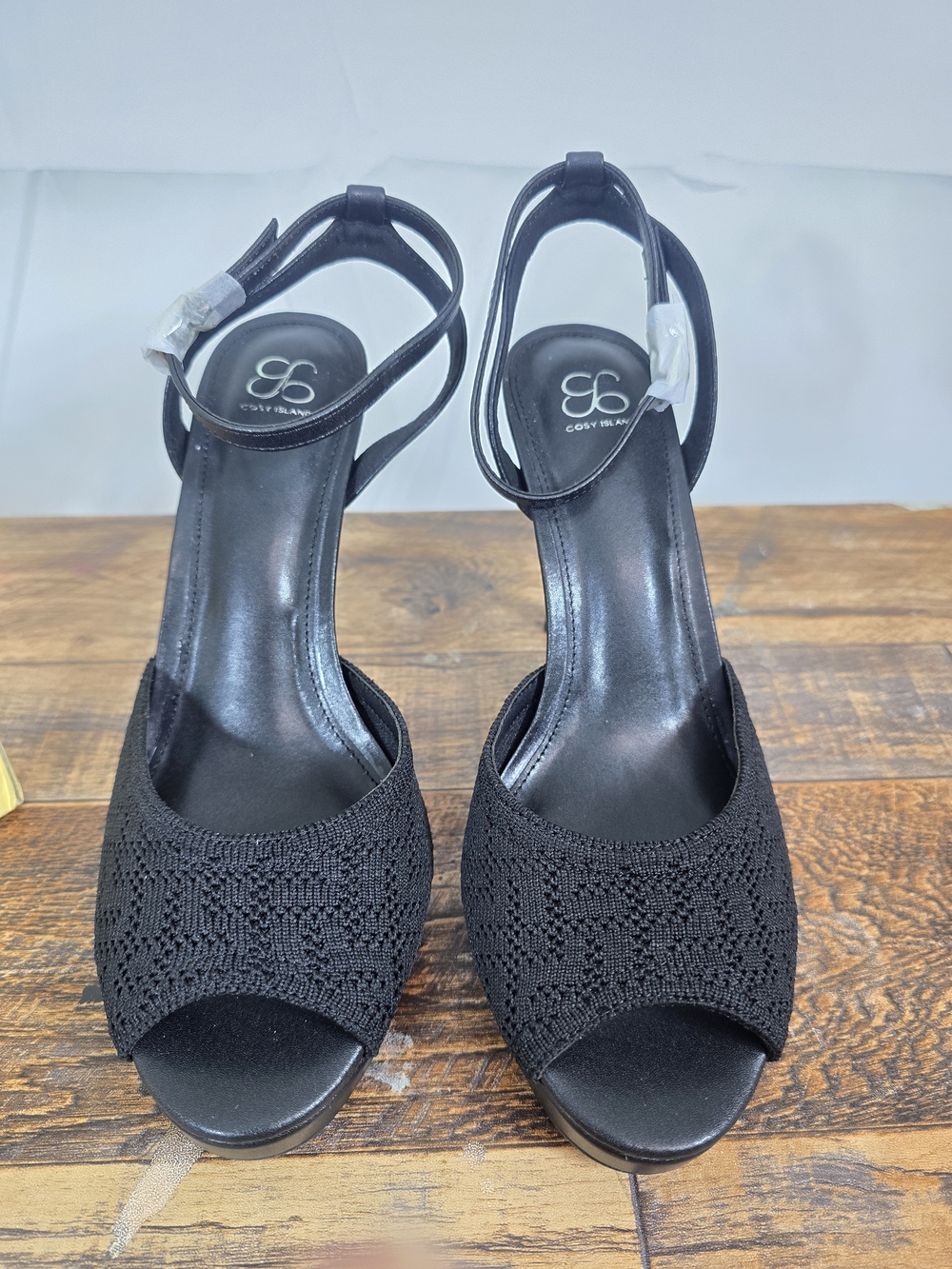 Cosy Island Ankle Women's Black High Heel Platform Slingback Pumps Size 7 - Picture 8 of 12